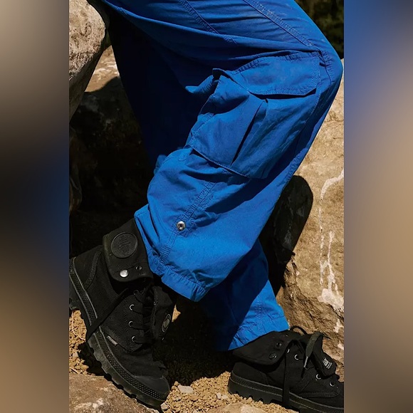 NEW Free People Mesmerize Me Solid Pants In Blue Flame - Picture 4 of 16